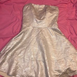 Strapless silver/white dress size 6